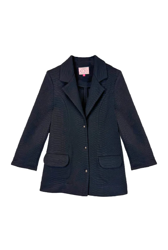 Boyfriend Blazer - Black Python Knit Women's Brand Blazer