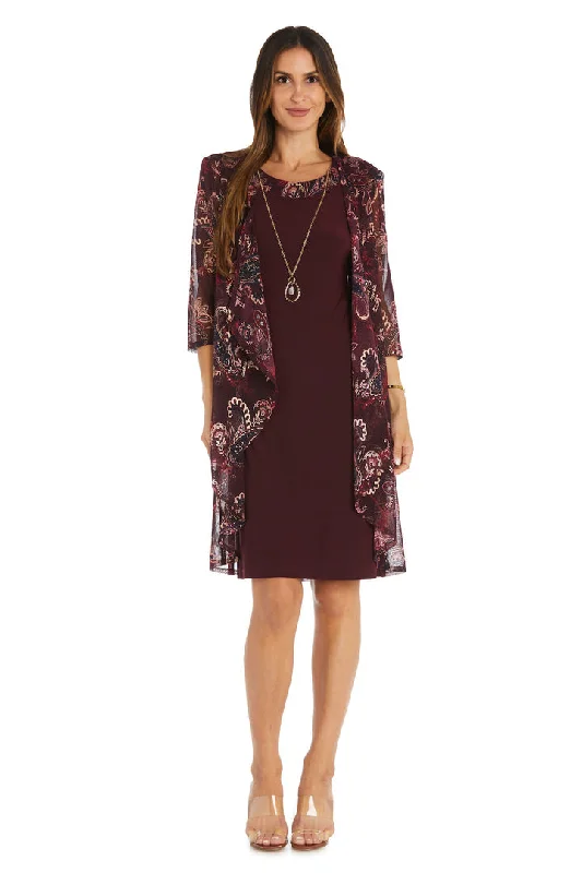 R&M Richards 1557 Short Mother of the Bride Printed Jacket Dress Snapped Jacket Toggled Jacket Drawstring Jacket R&M Richards 1557 Short Mother of the Bride Printed Jacket Dress Snapped Jacket Toggled Jacket Drawstring Jacket