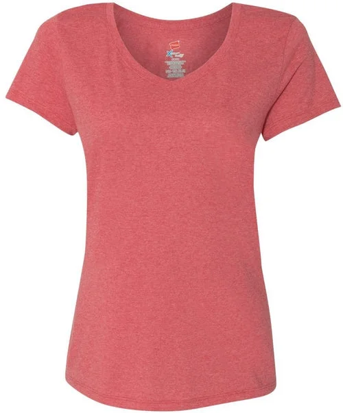 Hanes Ladies Premium Triblend V-Neck Short Sleeve T-Shirt