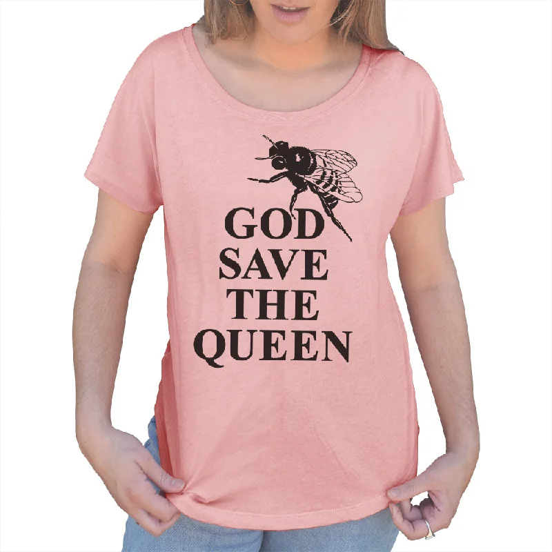 Women's God Save The Queen Bee Scoop Neck T-Shirt