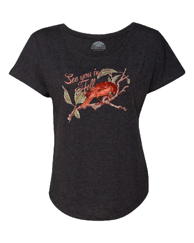 Women's See You In Hell Bird Scoop Neck T-Shirt