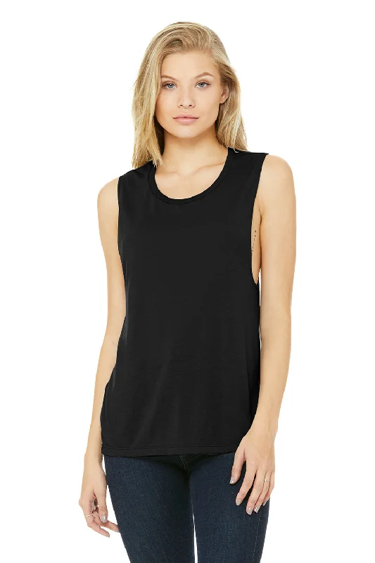 Bella + Canvas Womens Flowy Muscle Tank Top - Black