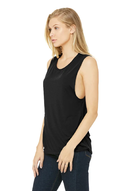 Bella + Canvas Womens Flowy Muscle Tank Top - Black