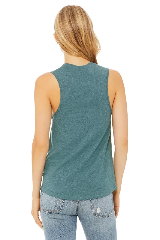 Bella + Canvas Womens Jersey Muscle Tank Top - Heather Deep Teal Blue