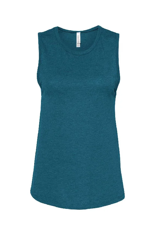 Bella + Canvas Womens Jersey Muscle Tank Top - Heather Deep Teal Blue