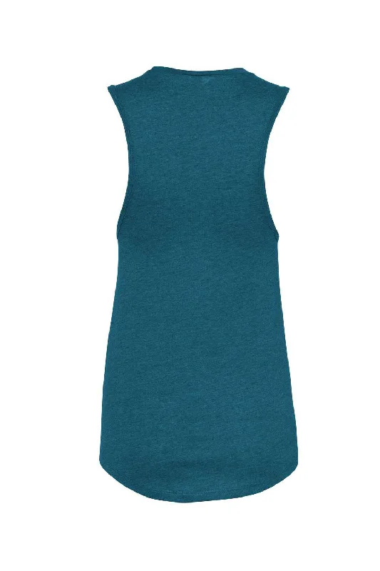 Bella + Canvas Womens Jersey Muscle Tank Top - Heather Deep Teal Blue