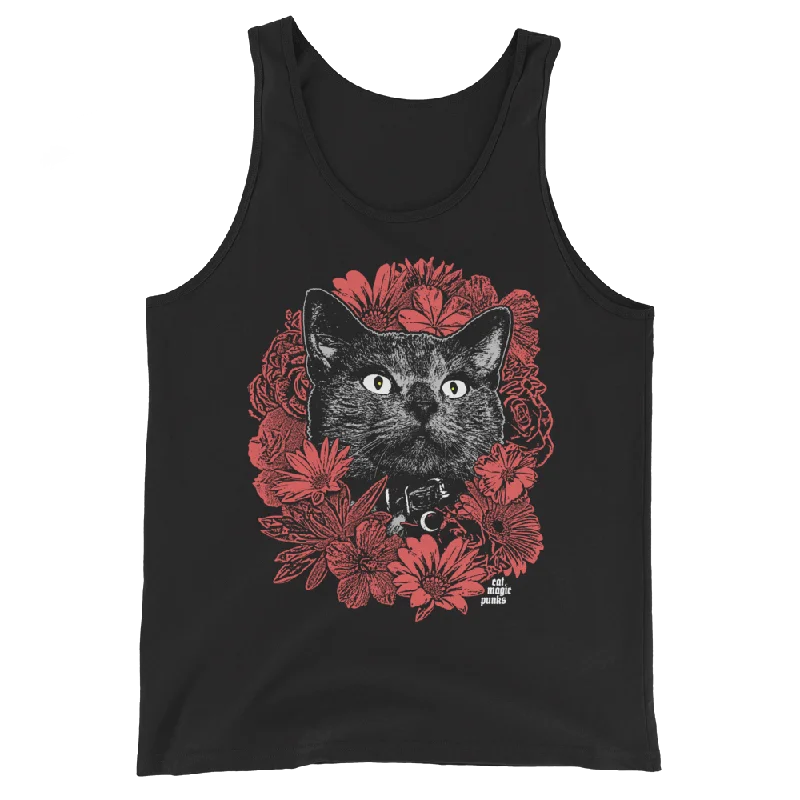 CATSOMMAR Red Flowers Unisex Tank Top