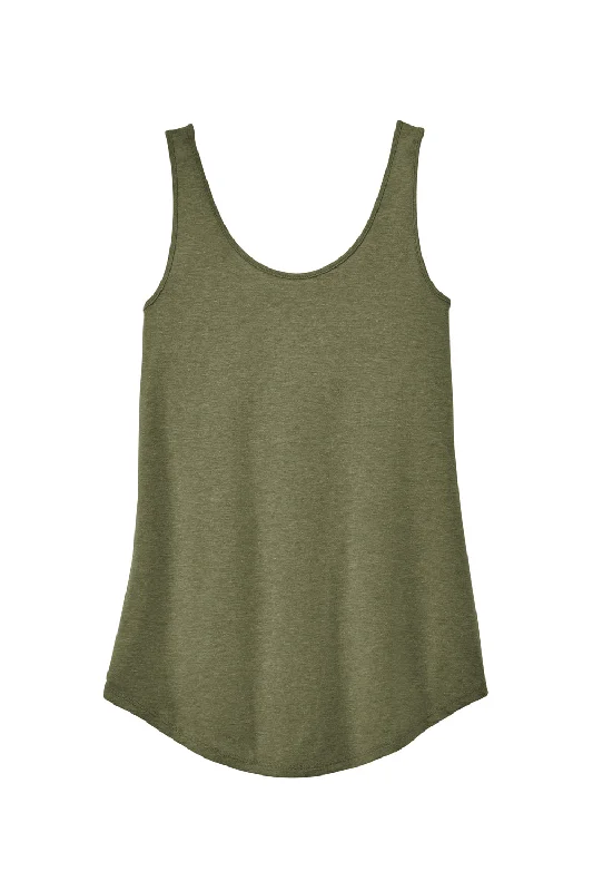 District Womens Perfect Tri Relaxed Tank Top - Military Green Frost