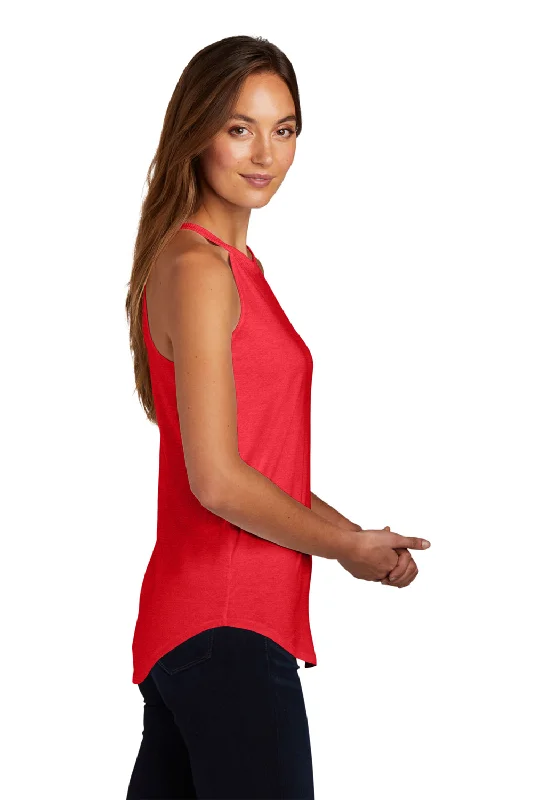 District Womens Perfect Tri Rocker Tank Top - Red Frost