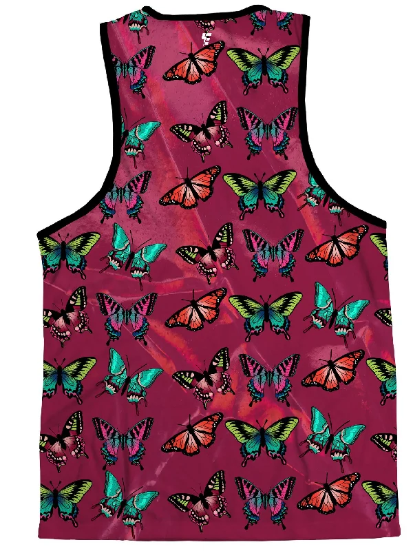 Maroon Butterfly Unisex Tank