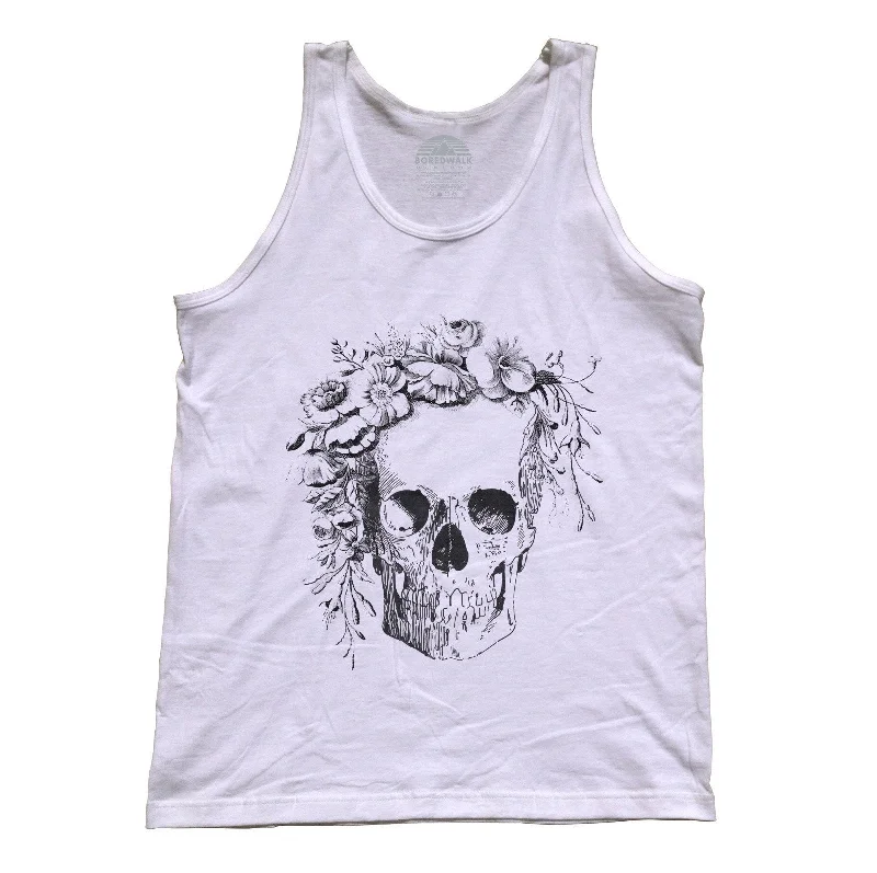 Unisex Floral Skull Tank Top