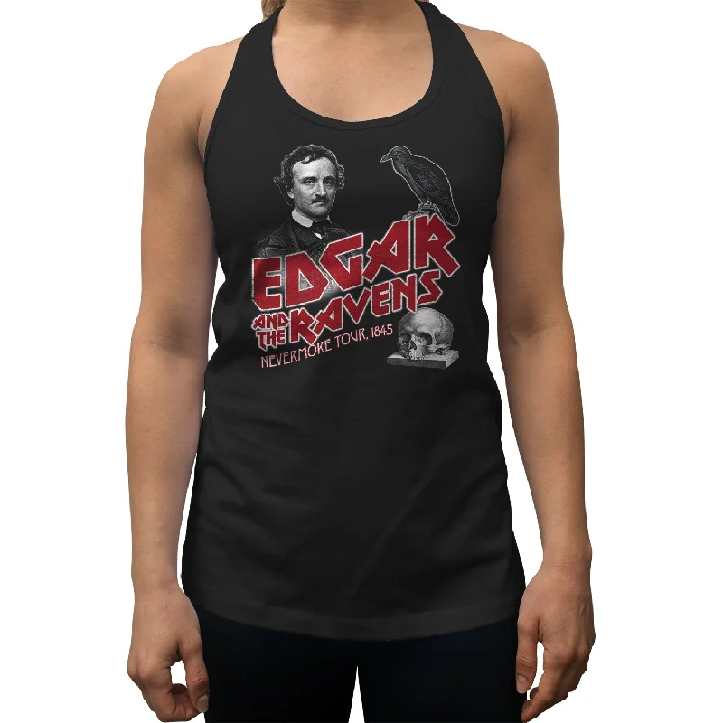 Women's Edgar and the Ravens Nevermore Tour Edgar Allan Poe Racerback Tank Top