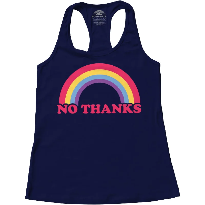 Women's Rainbow No Thanks Racerback Tank Top