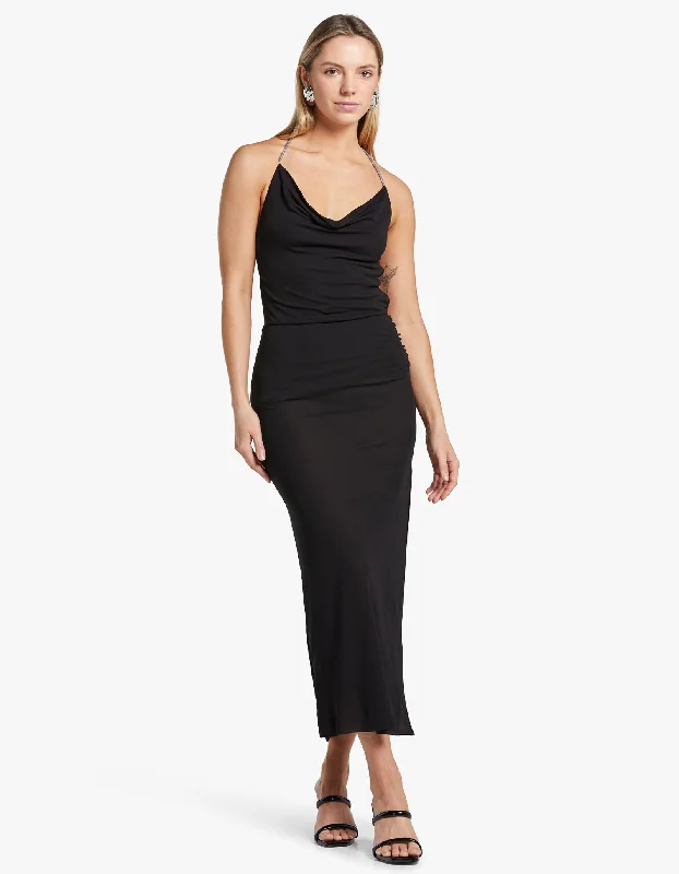 Lexie Cowl Maxi Dress - Black