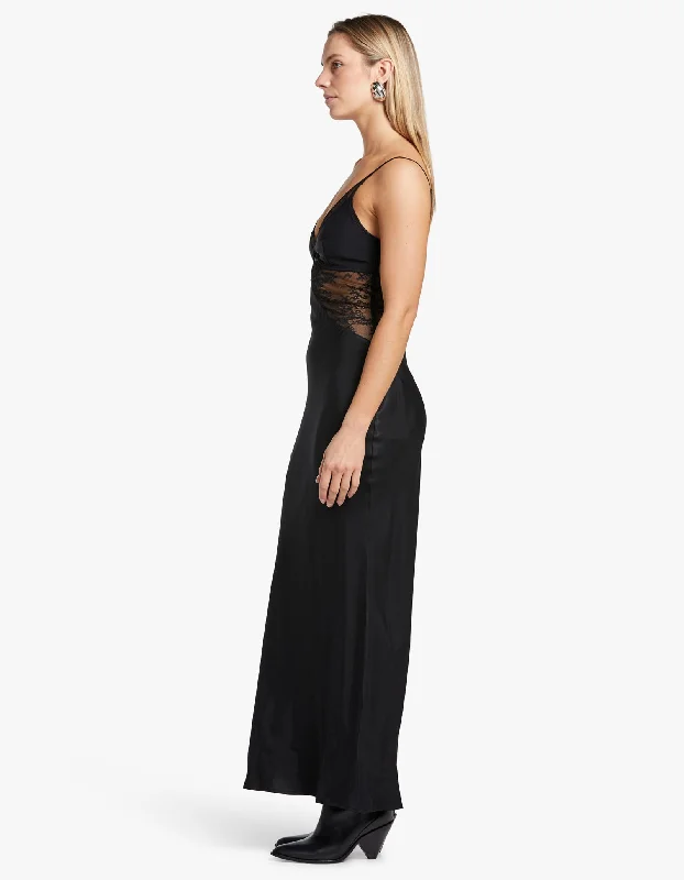 Nora Lace Maxi Dress - Black