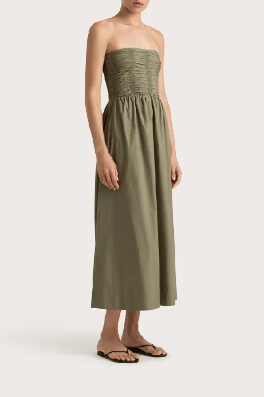 Dominquez Midi Dress Khaki