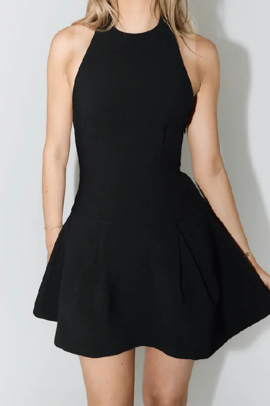 The Ultimate Muse Dropped Hem Mini Dress Black