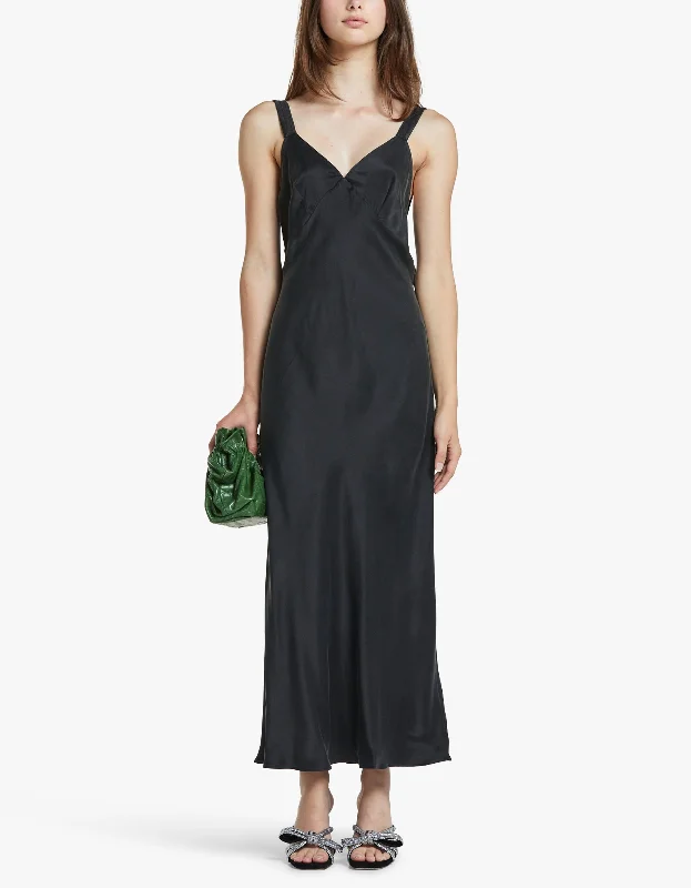 Deco Ruched Dress - Black