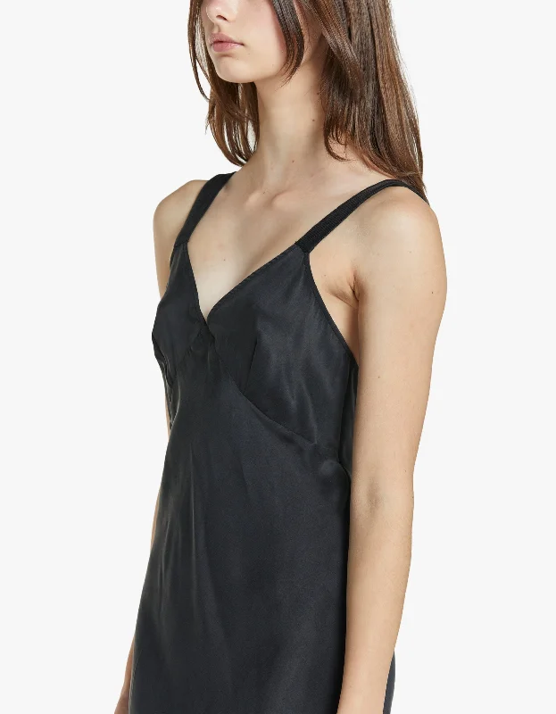 Deco Ruched Dress - Black