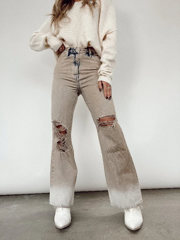 90's Vintage Burnt Flare Denim