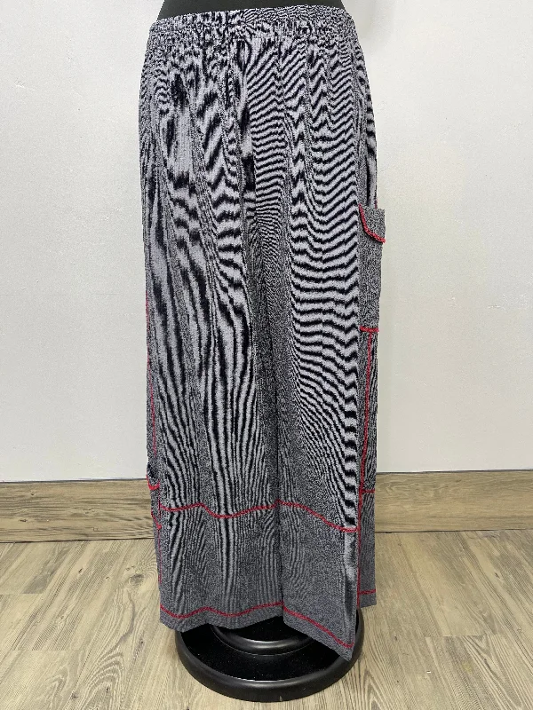 Gray Pants with Black & Red Trim