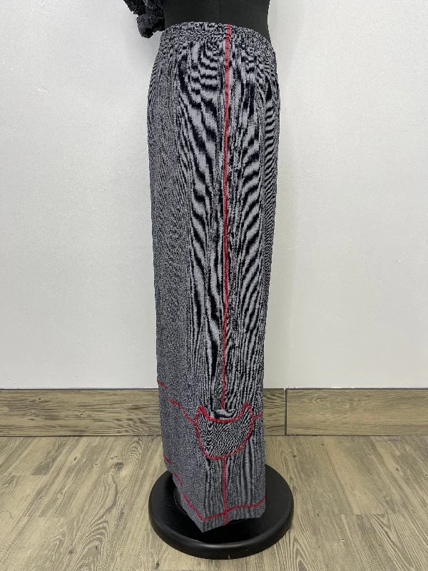 Gray Pants with Black & Red Trim