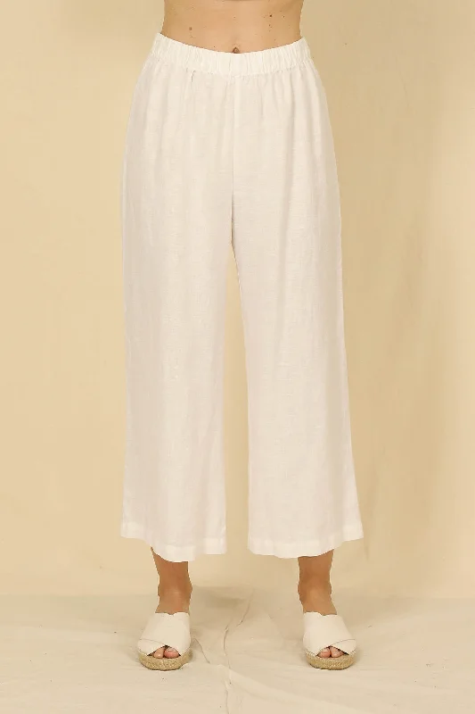 Laila White Crop Pant