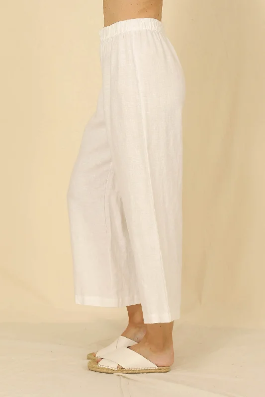 Laila White Crop Pant