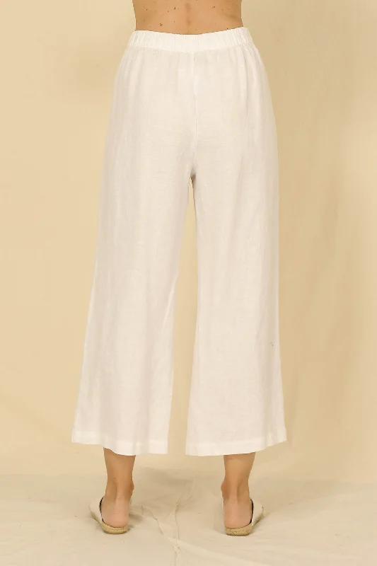 Laila White Crop Pant