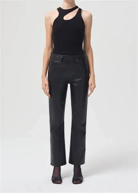 Recycled Leather Relaxed Boot Pant