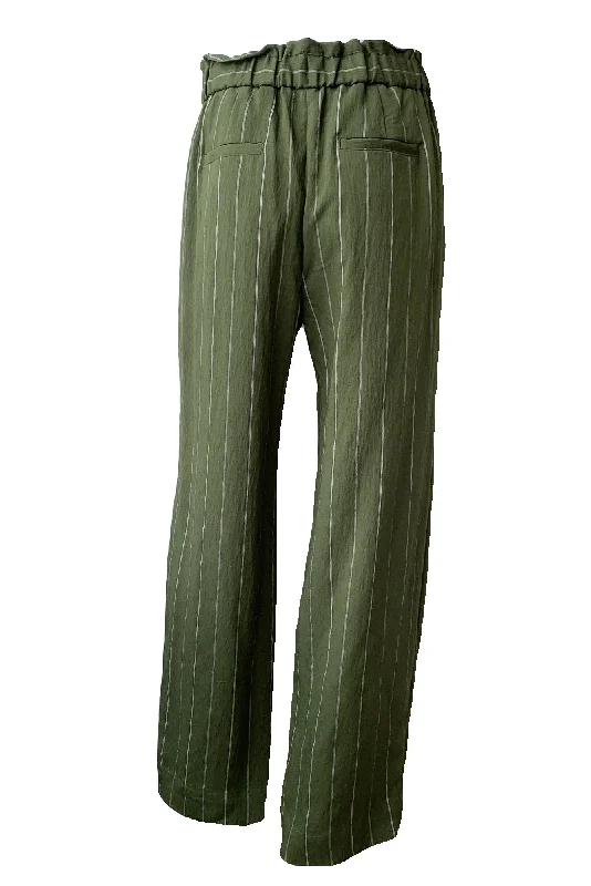 Soft Stripe Belted Pull On Pants