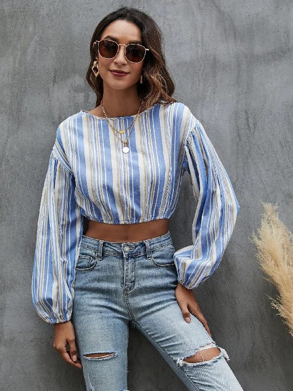 KittenAlarm - Lantern Sleeve Striped Top