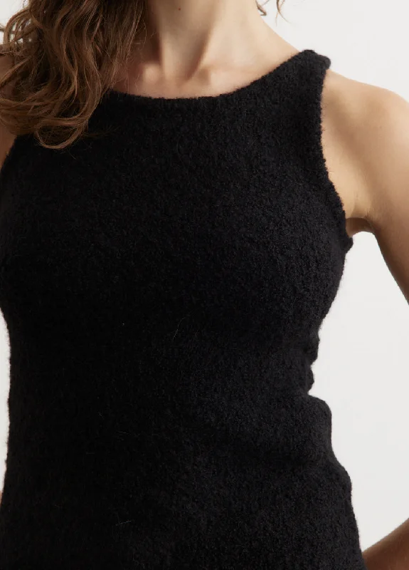 Fluffy Sleeveless Knit Top