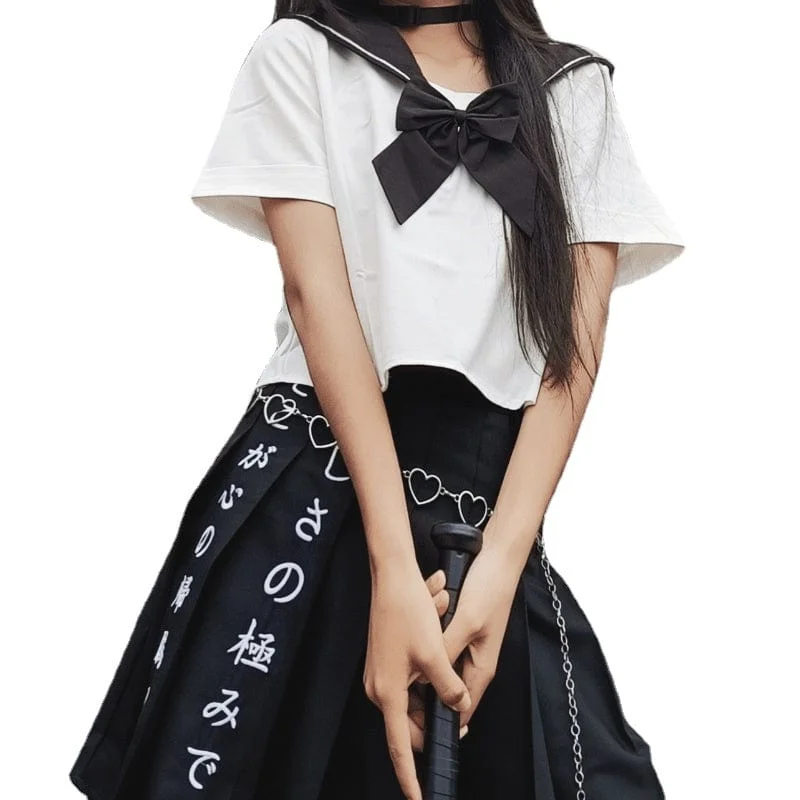 Women's JK Dragon Embroidery Sailor Shirt