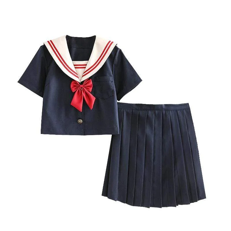 Women's Lolita Bowknot Navy Blue Sailor Suits