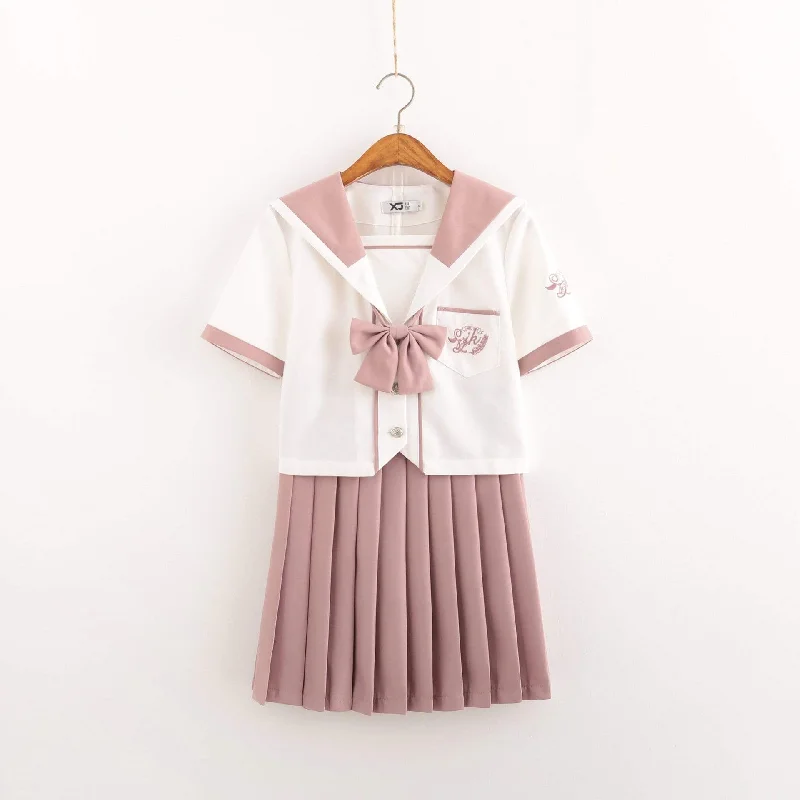 Women's Short Sleeved JK Uniform Japanese High School Uniform Girl Student Sailor Suits