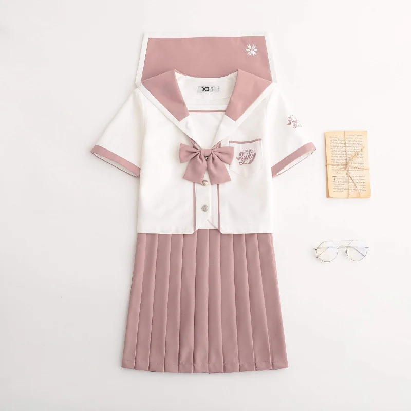 Women's Short Sleeved JK Uniform Japanese High School Uniform Girl Student Sailor Suits