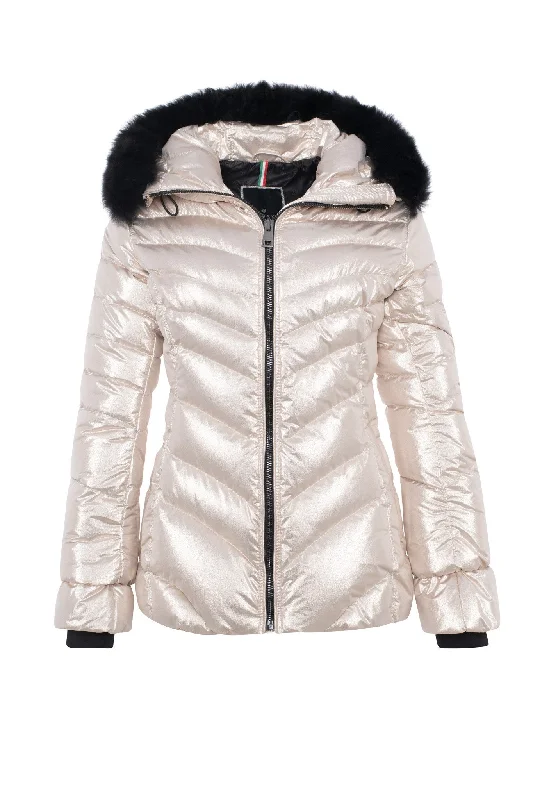 Après-Ski Jacket with Detachable Toscana Shearling Lamb Hood Trim