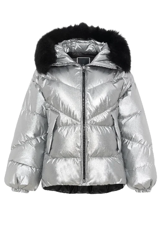 Après-Ski Jacket with Detachable Toscana Shearling Lamb Hood Trim