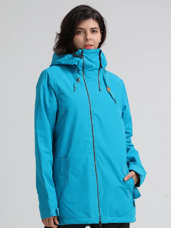 Gsou Snow Women's Thermal Warm Waterproof Windproof Blue Ski Snowboard Jacket