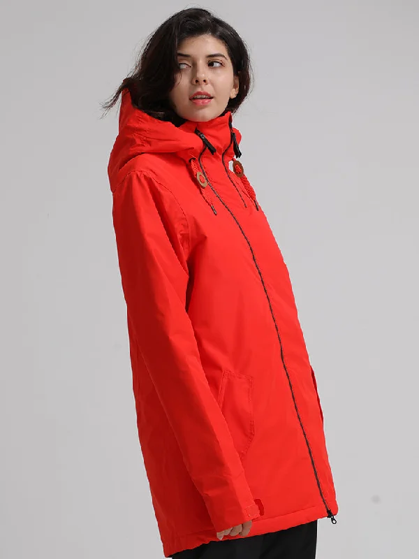 Gsou Snow Women's Thermal Warm Waterproof Windproof Red Ski Snowboard Jackets