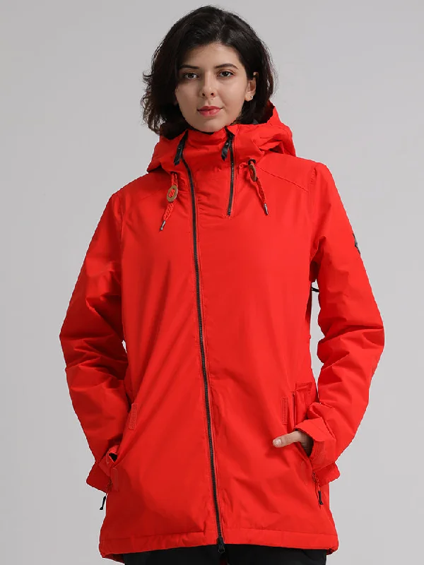 Gsou Snow Women's Thermal Warm Waterproof Windproof Red Ski Snowboard Jackets