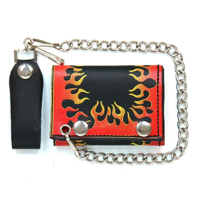 Hot Leathers Flame Wallet Tri-Fold Wallet WLB1003