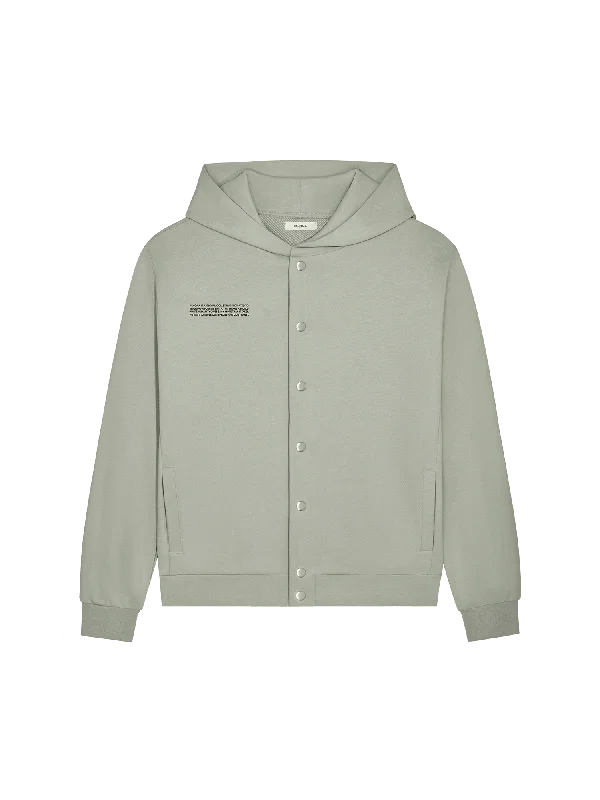 365 Midweight Snap Button Hoodie—moss green