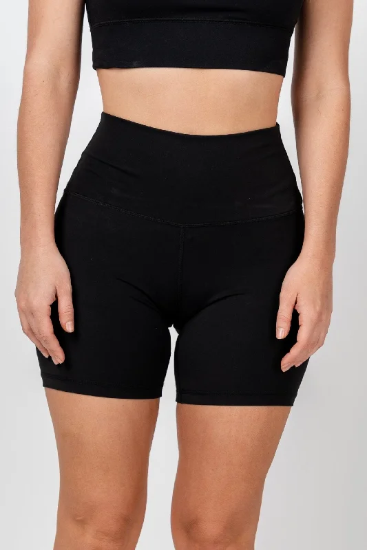 6 inch inseam biker shorts black