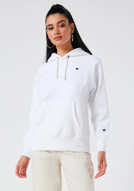 Champion Womens Reverse Weave C Logo Regular Fit Hoodie White <br> CWFBN WIT