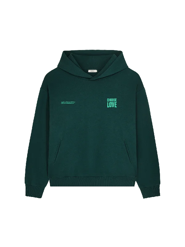 Choose Love Heavyweight Hoodie—foliage green