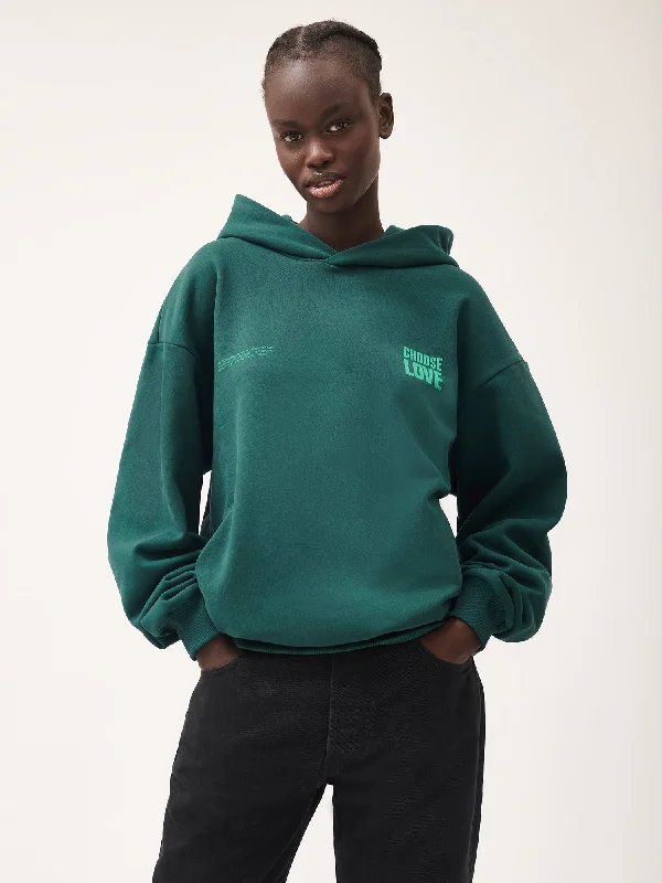 Choose Love Heavyweight Hoodie—foliage green