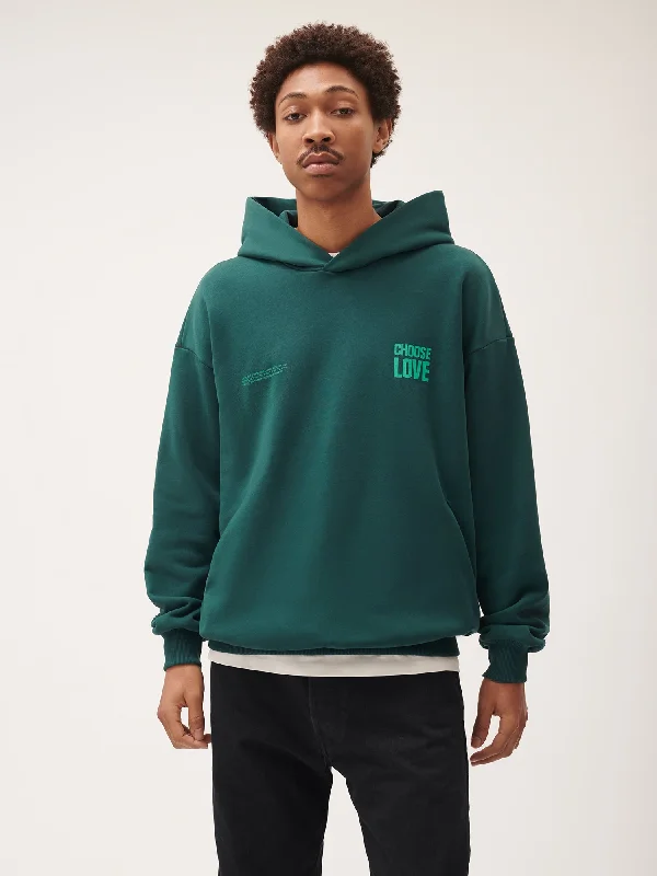 Choose Love Heavyweight Hoodie—foliage green