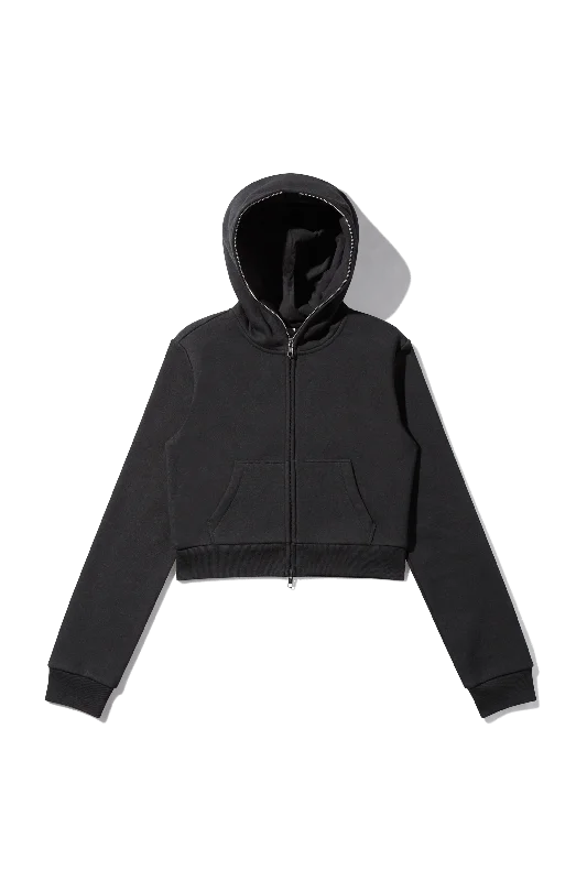 Cropped Full Zip Body Bag Hoodie